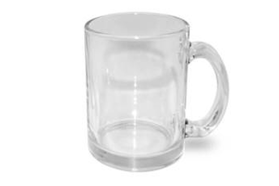 Mok 11 oz doorzichtig theeglas met je eigen afbeelding of tekst