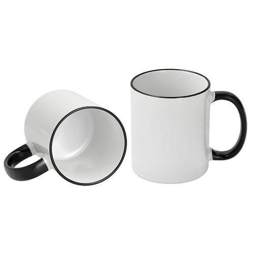 Mok 11oz met zwarte rand met eigen afbeelding